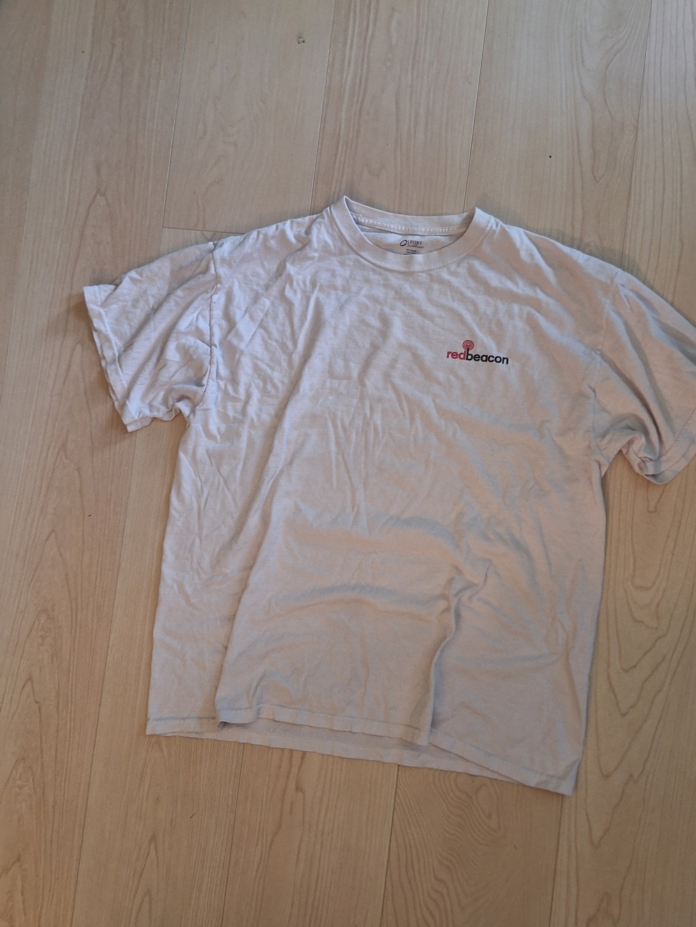 Beacon White T-Shirt with Small Red Logo - Men's Short Sleeve Tee